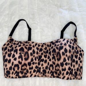 VICTORIA'S SECRET VS Lined No Wire Bra Leopard Animal Print Wire Free Small Sm S